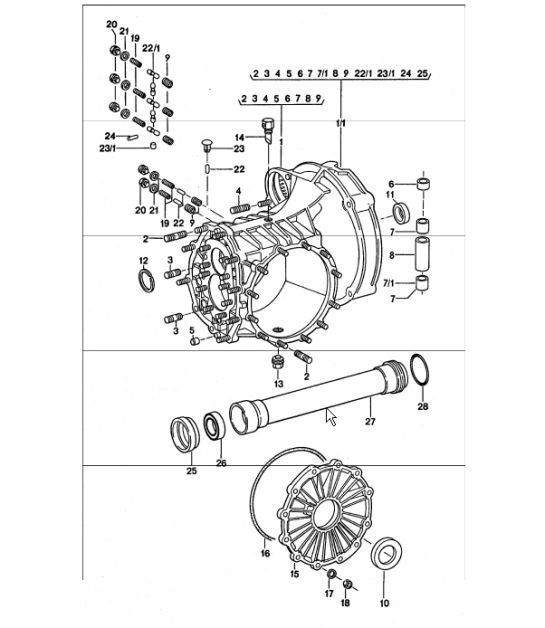 Diagram 302-00 Porsche 996 (911) (1997-2005) Overdragen