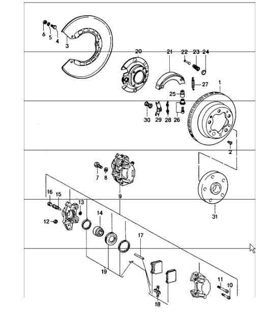 Diagram 603-00 Porsche 991 (911) MK1 2012-2016 Wheels, Brakes