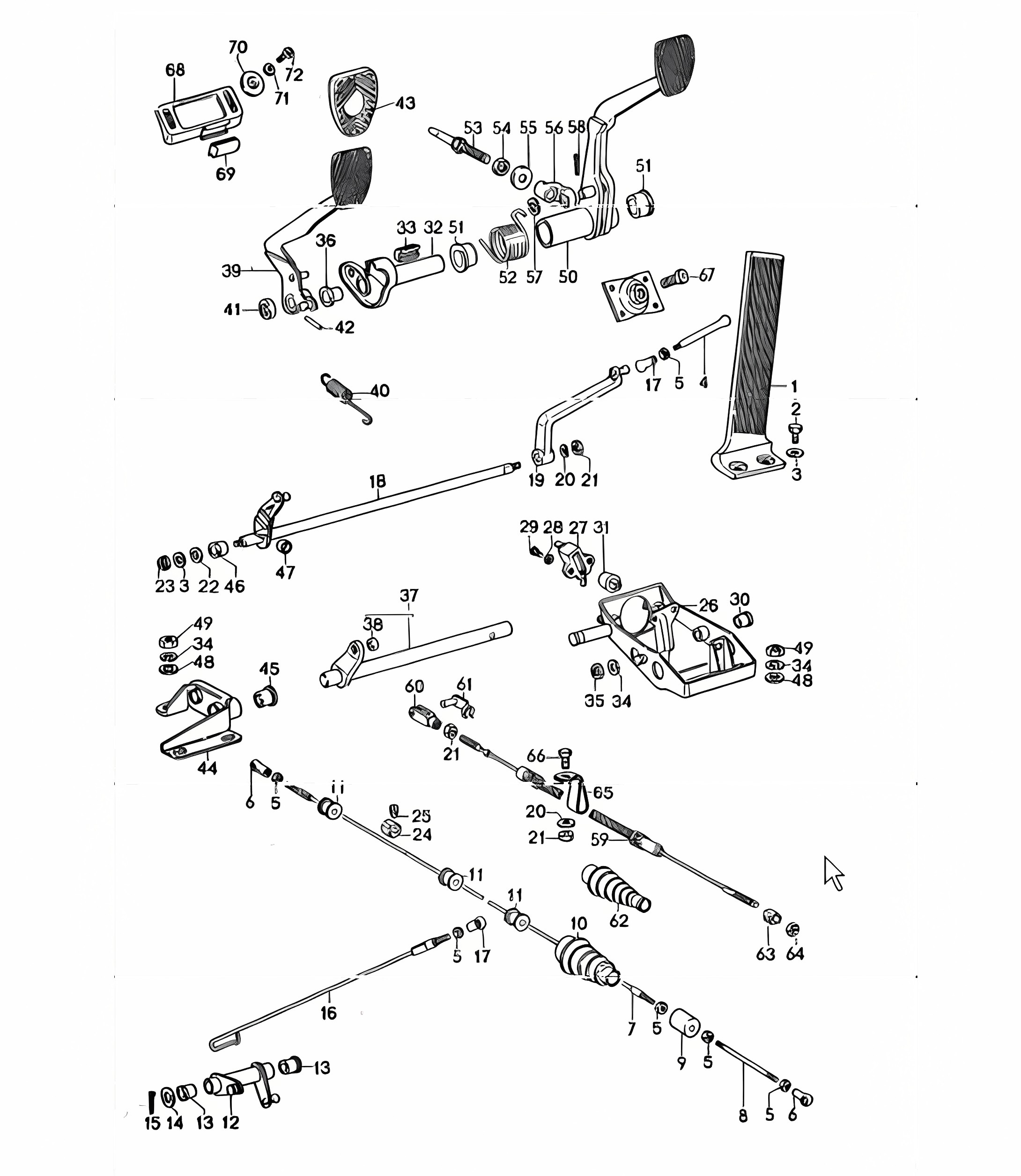 pedals for right-hand drive cars 911 TURBO 1975-77