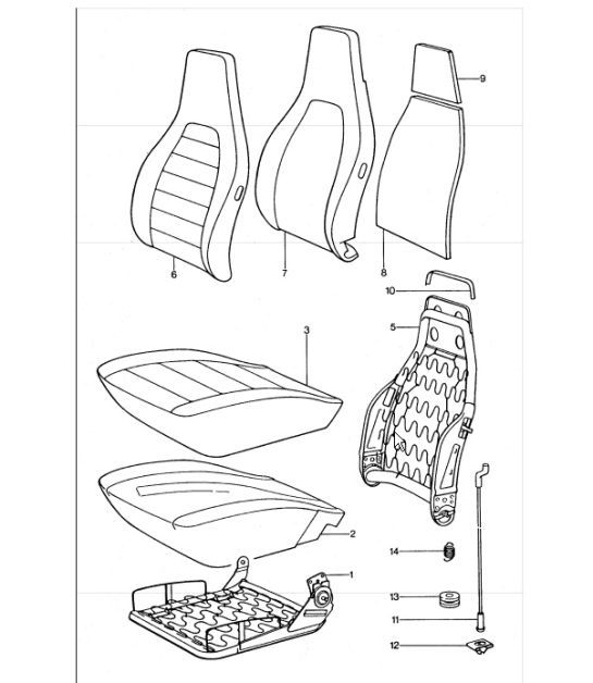 front seat single parts 911 TURBO 1975-77