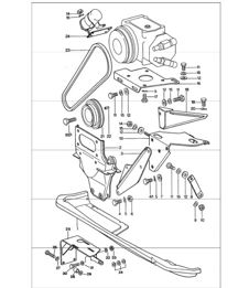 airconditioning, compressor, aandrijfmechanisme, montage 911 TURBO 1975-77