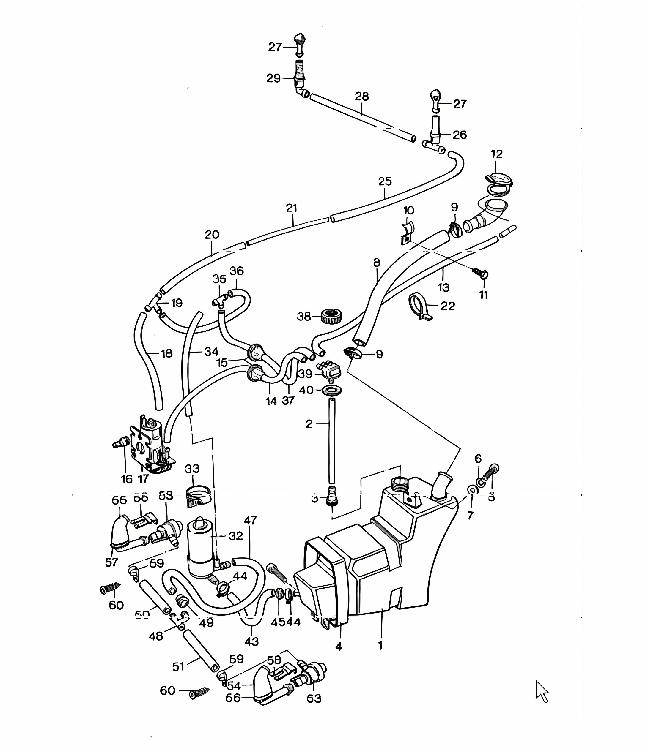 windscreen washer system together with headlight washer system 911 TURBO 1975-77