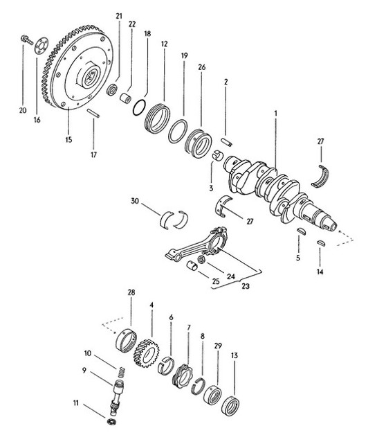 Diagram 112-000 Porsche 997 MK1 Carrera 2S 3.8L 2005-08 Motor