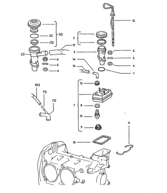 Diagram 114-005 Porsche 911 1987-1989 3.2L G50 Motor