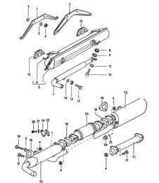 Exhaust system / Exhaust silencer  914-4/1,7 and 914-1,8V/1,8 1970-76
