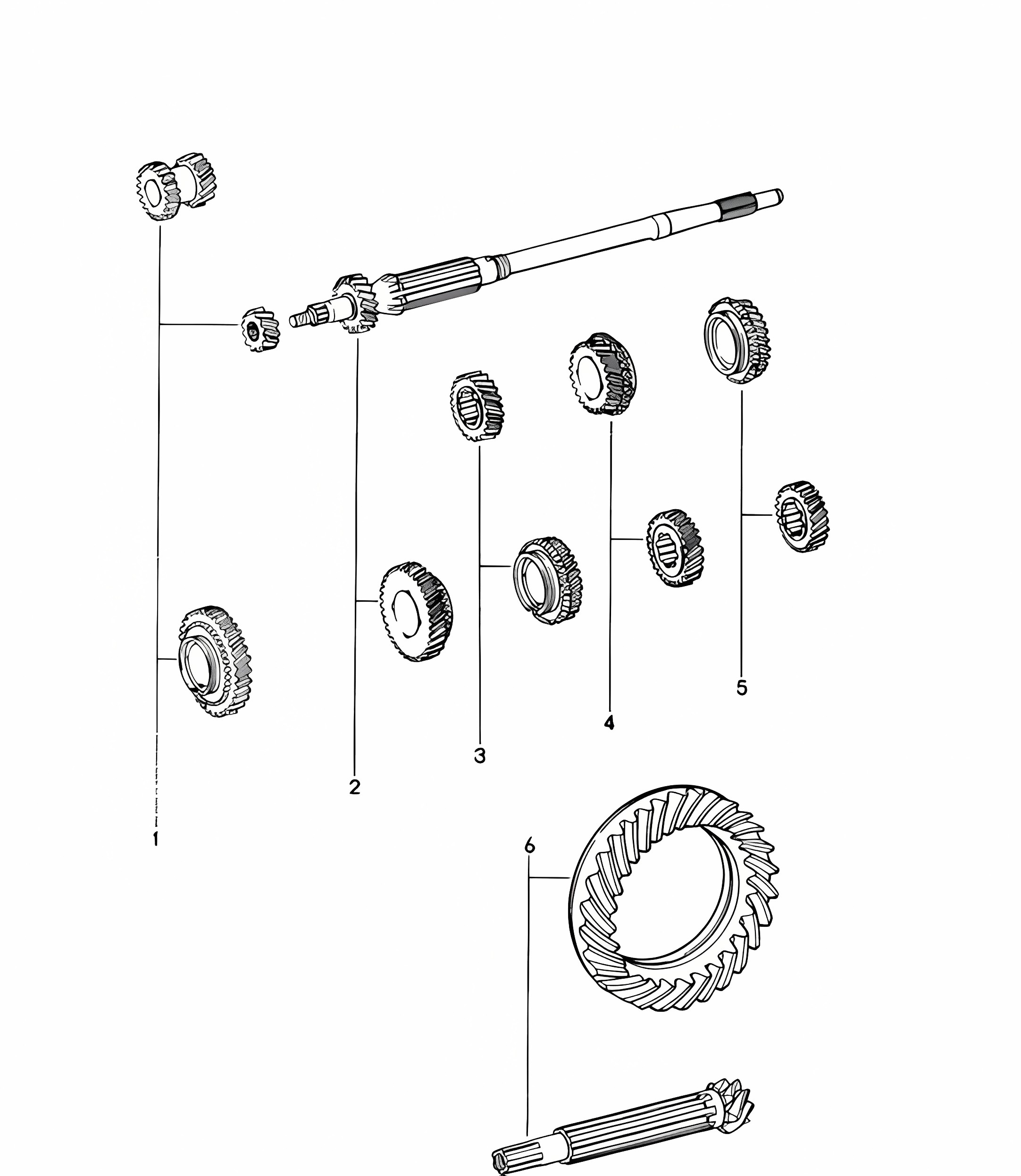 Gear wheel sets for 5-speed Transmission (Model: 914.300/01, 914.300/11, 914.300/12)  914 1970-76