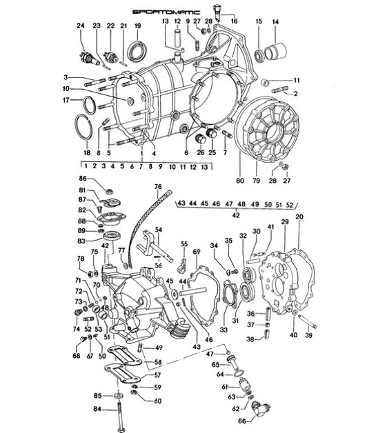 Diagram 308-000 Porsche 356C 1963-65 Transmission