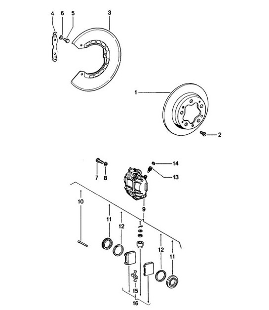 Diagram 603-000 Porsche 991 (911) MK2 2016-2019 Wielen, Remmen