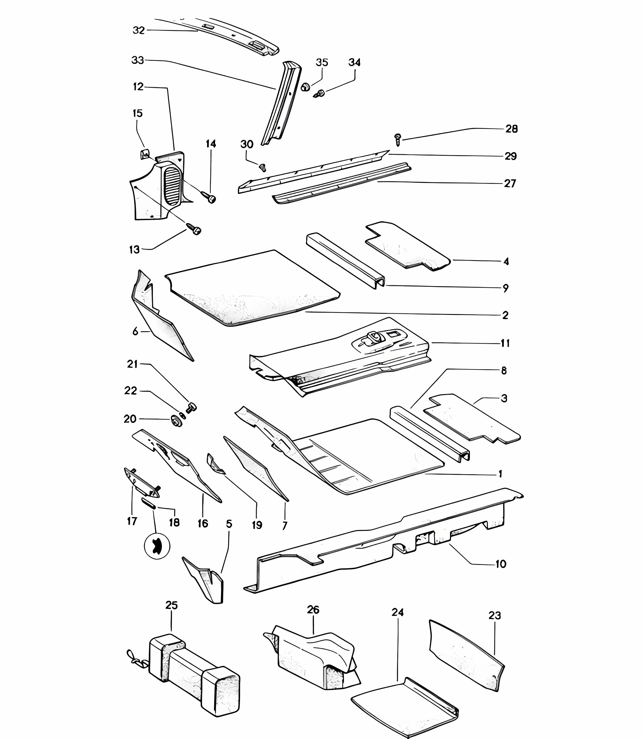 Interior equipment - Front - 914 1970-76