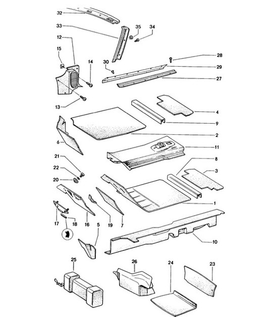 Diagram 807-000 Porsche Boxster 987 2.7L 2005-08/08 Carrosserie