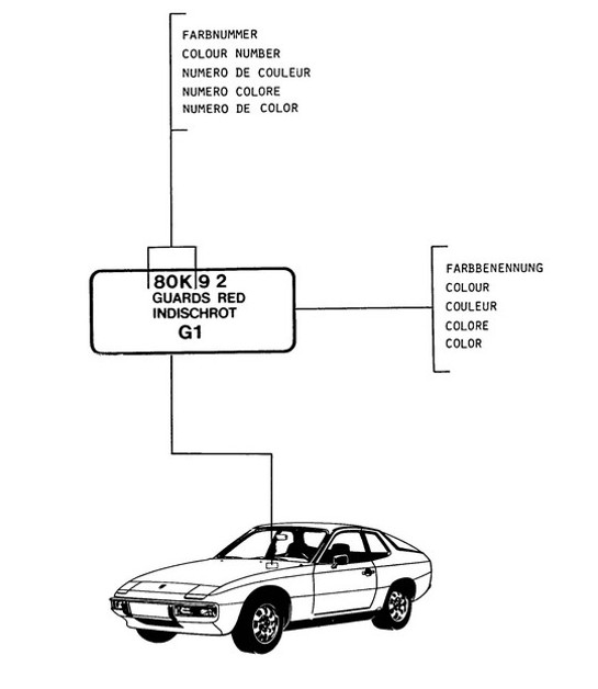 Diagram 004-000 Porsche 924 (1977-1988) Accessories & others 