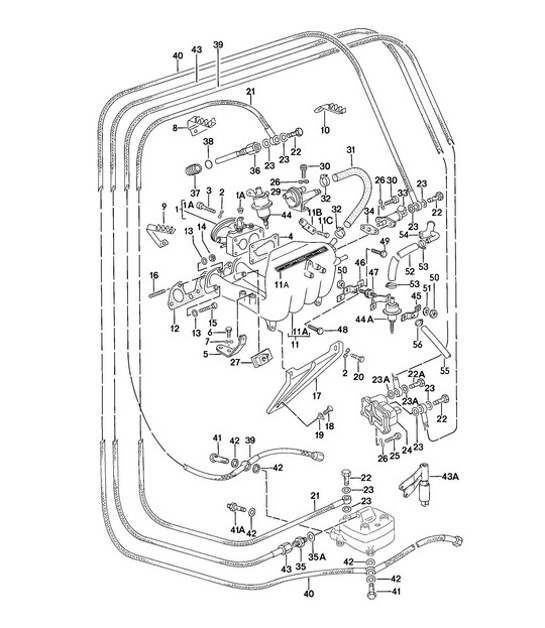 Diagram 107-010 Porsche 957 Cayenne S / GTS 4.8L 2007-10 Moteur