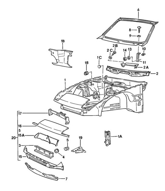 Diagram 801-010 Porsche Cayman S 3.4L 987C 2005-08 Body