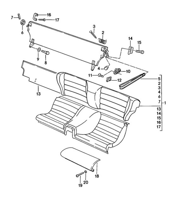 Diagram 808-010 Porsche 911 1987-1989 3.2L G50 Carrosserie