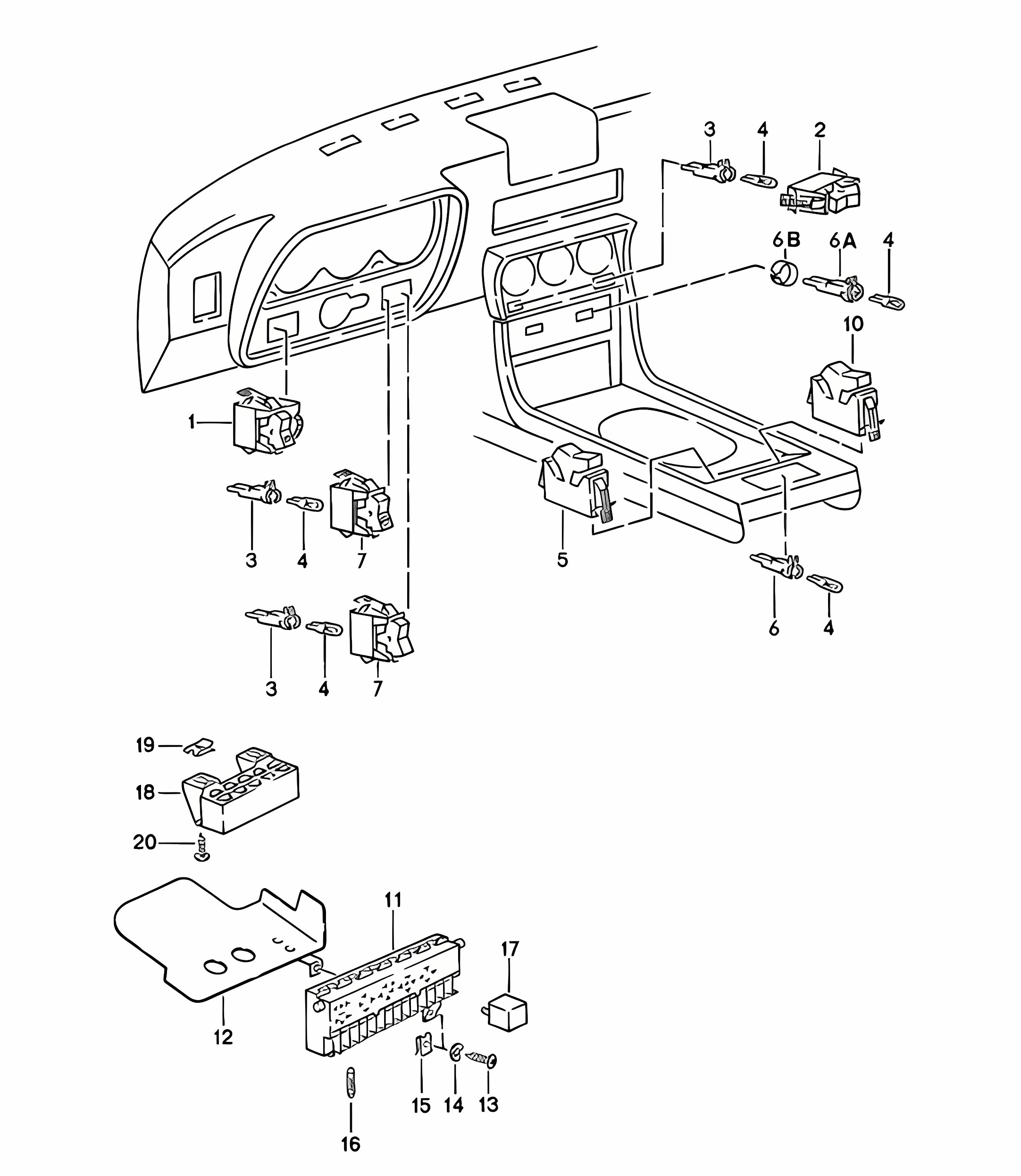 Switch / Fuse box / Relay 924 1976-79