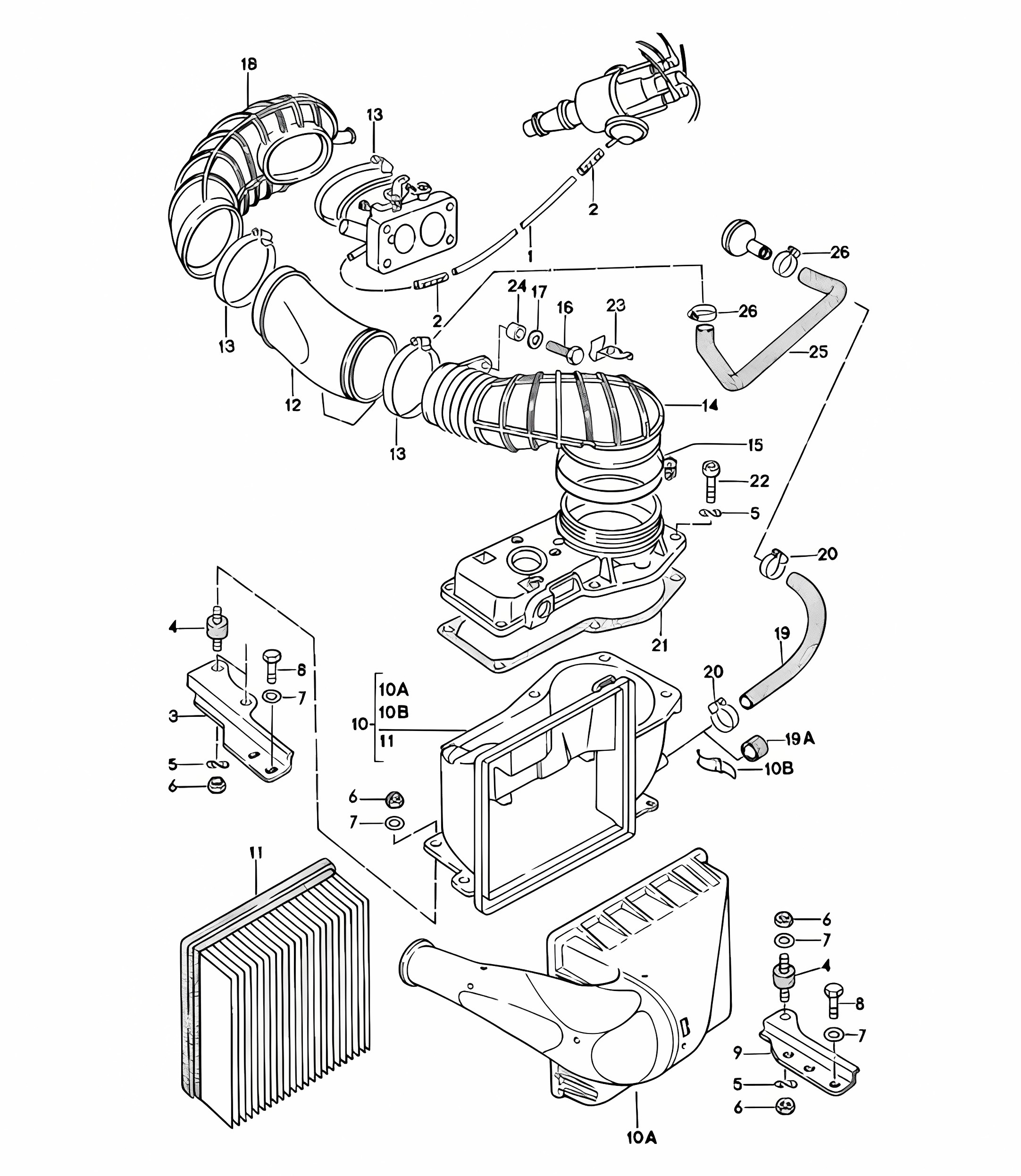 Air cleaner system 924 1980-1985