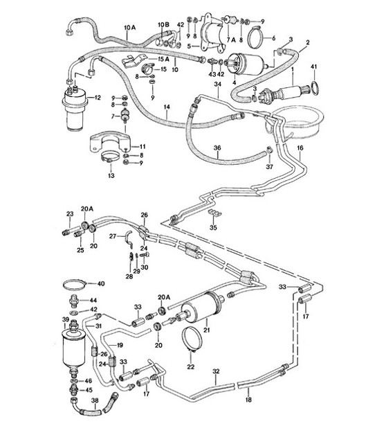 Diagram 201-015 Porsche Cayman 718C (982C) 2017>> Système de carburant, système d'échappement