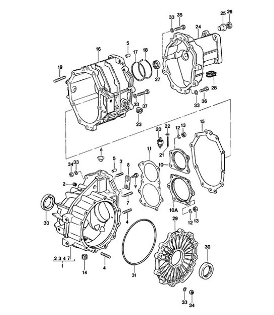 Diagram 302-005 Porsche 356A 1955-59 Transmission