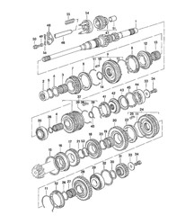 Engranajes y ejes / Transmisión manual - VQ VR UV MD ME MF MB MX - 924 1980 - 1985