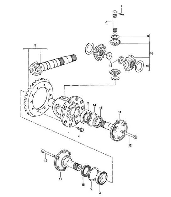 Differenziale / Cambio manuale - VQ VR UV MD ME MF MB MX - 924 1980 - 1985