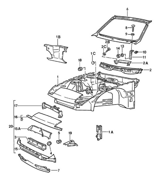 Diagram 801-010 Porsche Boxster 718 2.0L Manual (300 Bhp) 2017>> Body