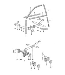 Window guide / Power windows 924 1980 - 1985