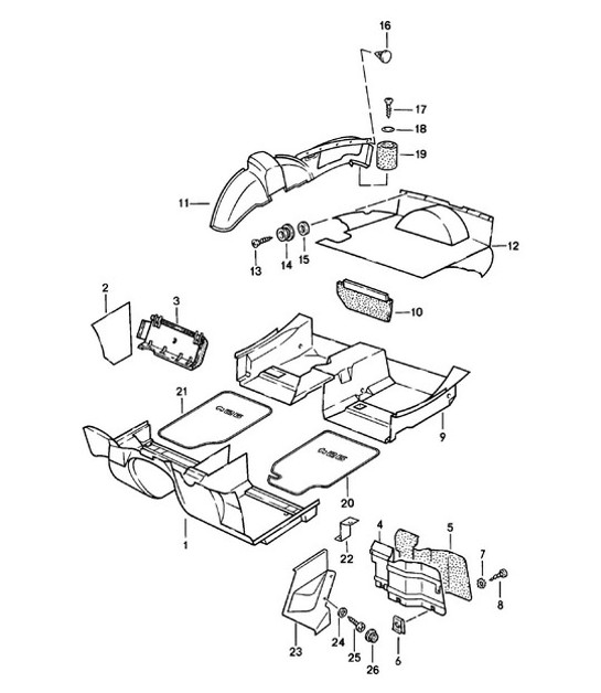 Diagram 807-002 Porsche 997 MKII Carrera C2S 3.8L 2009-12 Body