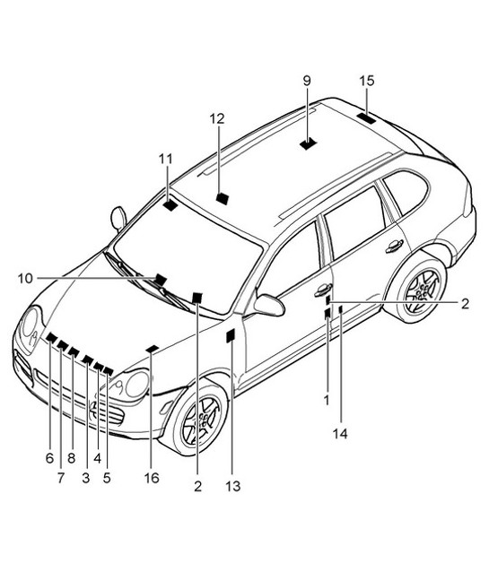 Diagram 001-05 Porsche Boxster 981 S / GTS 3.4L 2012-16 Accessories & others 