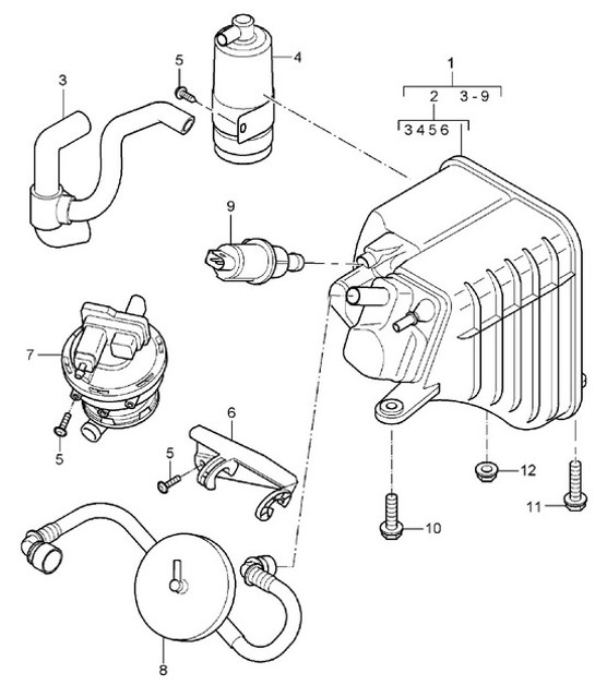 Diagram 201-20 Porsche Boxster 981 S / GTS 3.4L 2012-16 Fuel System, Exhaust System