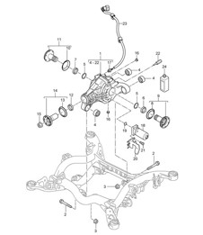 Rear axle differential / Ready for installation with Limited-slip differential / Electric (PR:1Y1) Cayenne 9PA (955) 2003-06