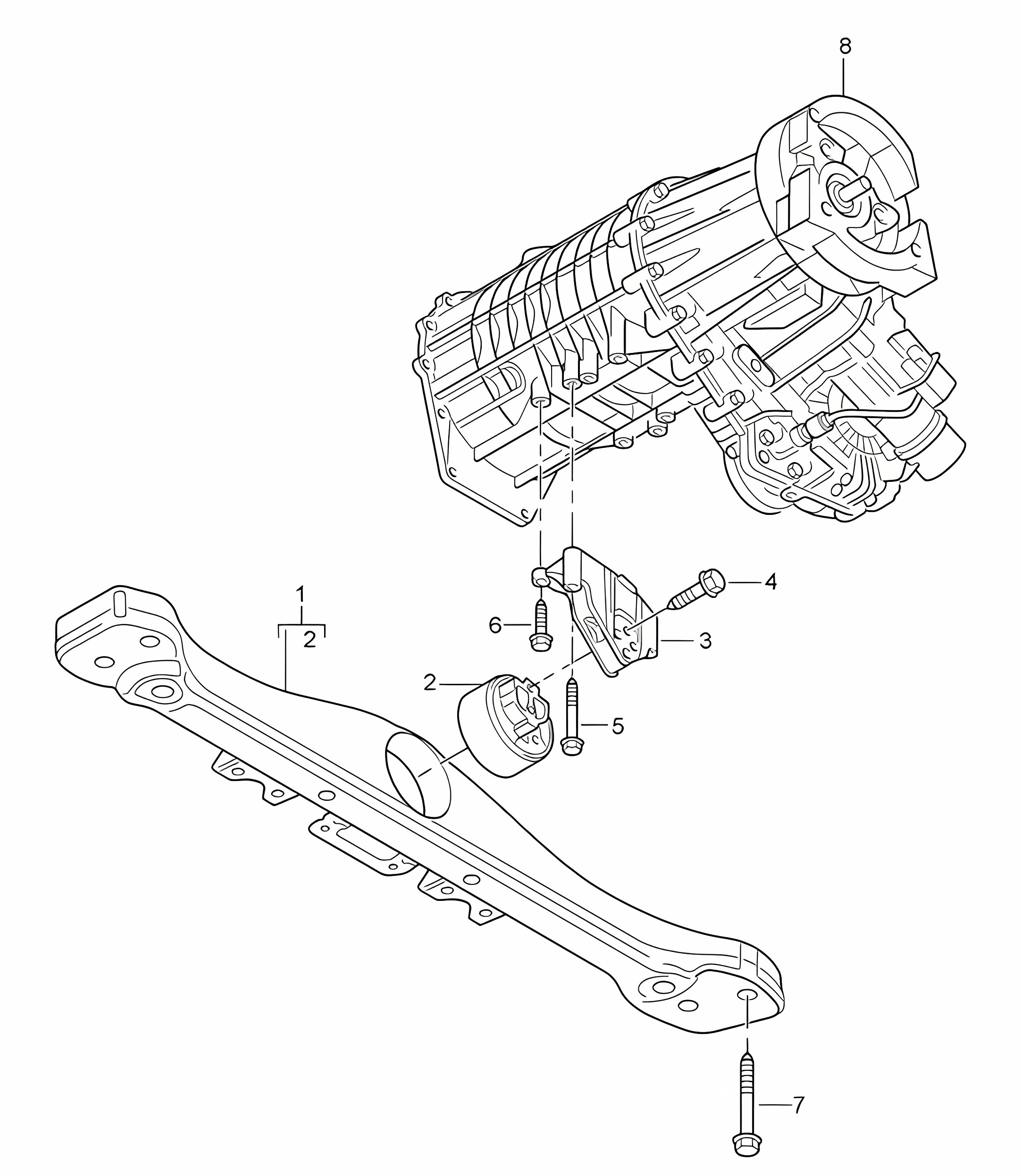 Transfer box / Transmission suspension Cayenne 9PA (955) 2003-06