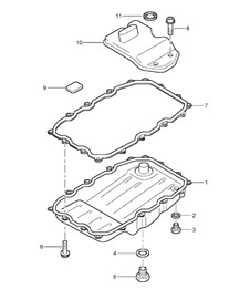 Tiptronic / Oliefilter / Oliecarter (PR:G0R, Tiptronic S) Cayenne 9PA (955) 2003-06
