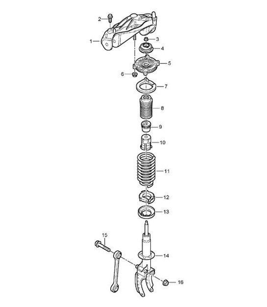 Diagram 402-00 Porsche 955 Cayenne 3.2L V6 2003-06 Front Axle, Steering 