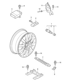 Tyre pressure monitoring (PR:7K3,7K4) Cayenne 9PA (955) 2003-06