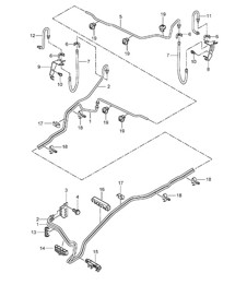 Brake lines / Underbody / Rear axle Cayenne 9PA (955) 2003-06
