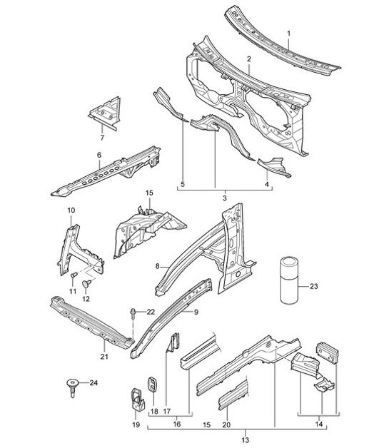 Diagram 801-10 Porsche 997 MKII GT2 RS 2011-13 Body