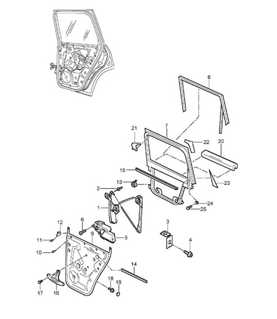 Diagram 804-40 Porsche Cayman S 3.4L 987C 2005-08 Carrosserie