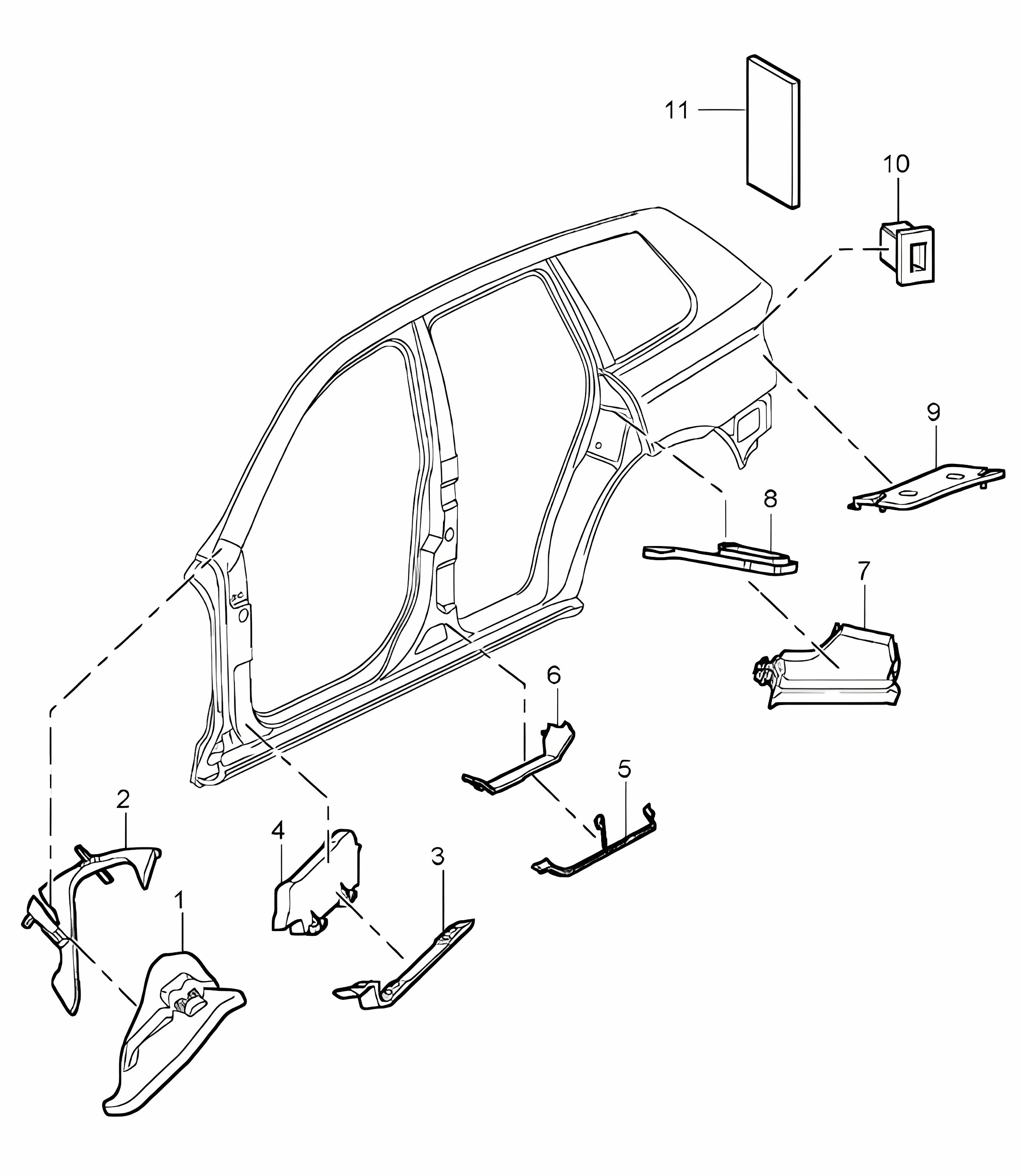 Sound absorber / A-pillar Until D-pillar Cayenne 9PA (955) 2003-06