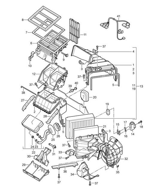 Diagram 813-40 Porsche Cayman 987C / 981C (2005-2016) Carrosserie