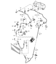 Circuito de refrigerante (PR:D9J,9AB,9AD) - Delantero - Cayenne 9PA (955) 3.2L 2003-06