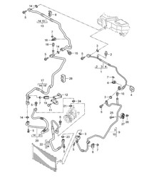 Circuito de refrigerante (PR:D9K,D9L, PR:9AB,9AD,9AH) - Delantero - Cayenne 9PA (955) 4.5L 2003-06