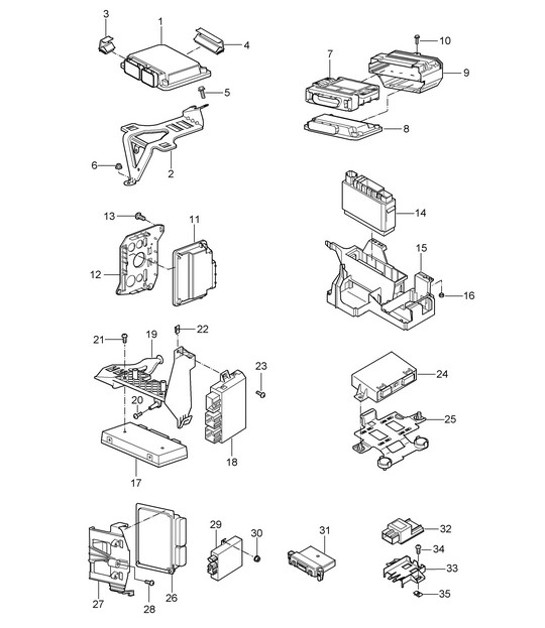 Diagram 901-03 Porsche Boxster 981 S / GTS 3.4L 2012-16 Electrical equipment