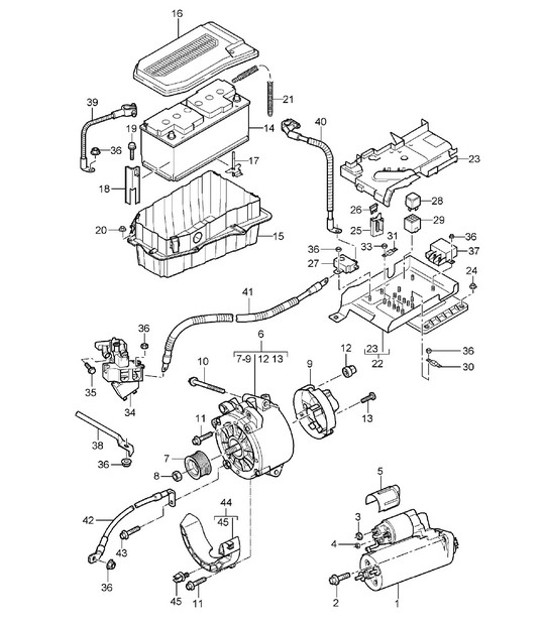 Diagram 902-05 Porsche 911 & 912 (1965-1989) Electrical equipment
