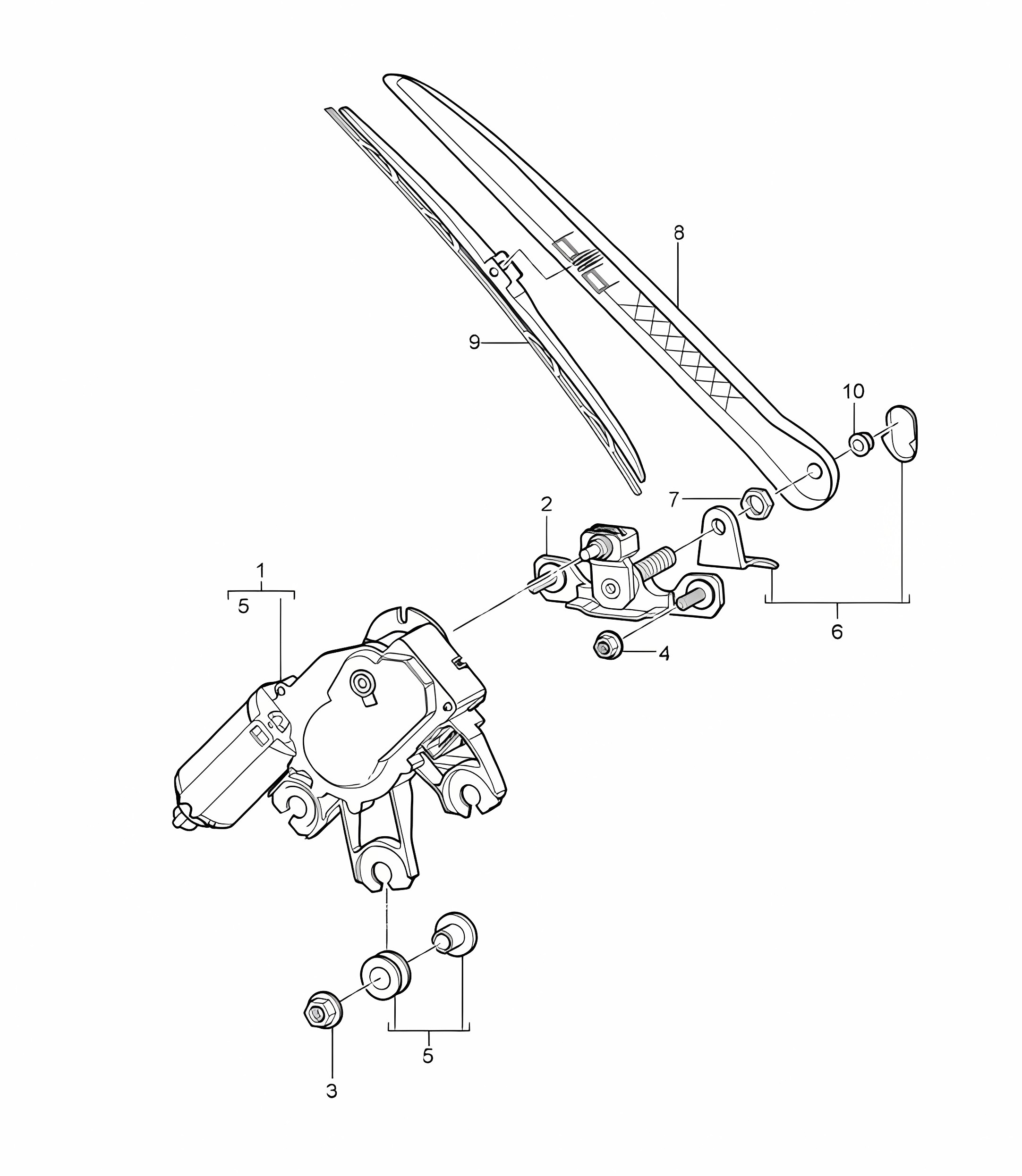 Rear window wiper Cayenne 9PA (955) 2003-06