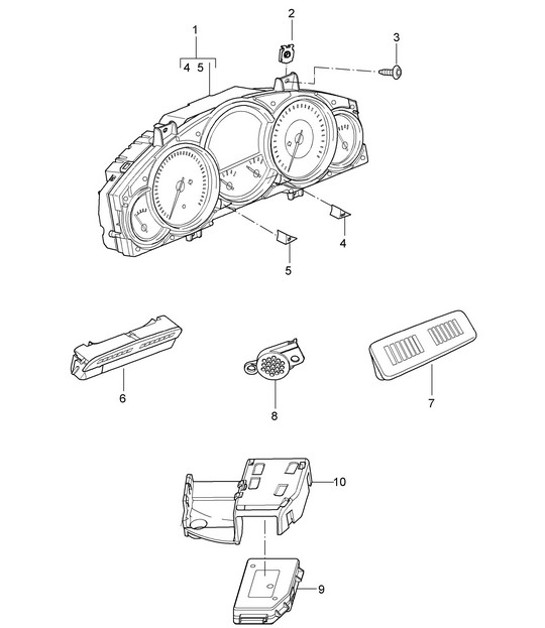 Diagram 906-00 Porsche 997 MK1 Carrera 4S 3.8L 2005-08 Electrical equipment