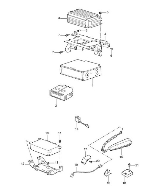 Diagram 911-10 Porsche 997 MK1 Carrera 4S 3.8L 2005-08 Electrical equipment