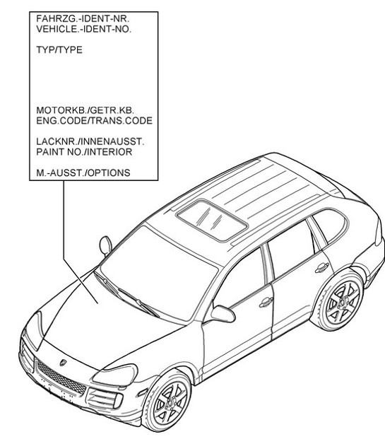 Diagram 004-000 Porsche 957 Cayenne S / GTS 4.8L 2007-10 Accessories & others 