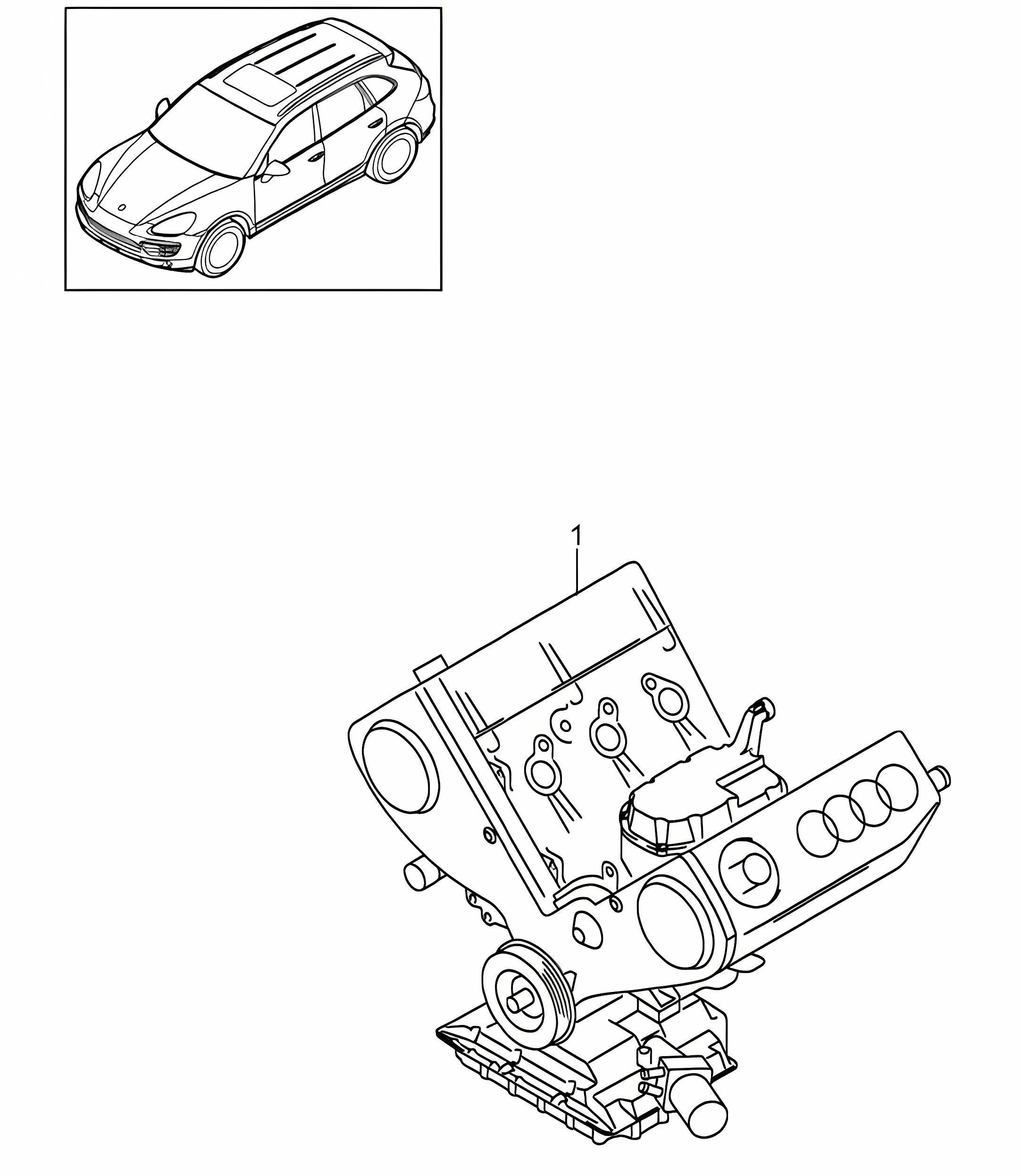 Base engine (Model: 059D) Cayenne 9PA1 (957) 3.0L Diesel 2007-10