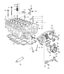 Cylinder head / Vacuum pump (Model: 5501) Cayenne 9PA1 (957) 3.6L 2007-10