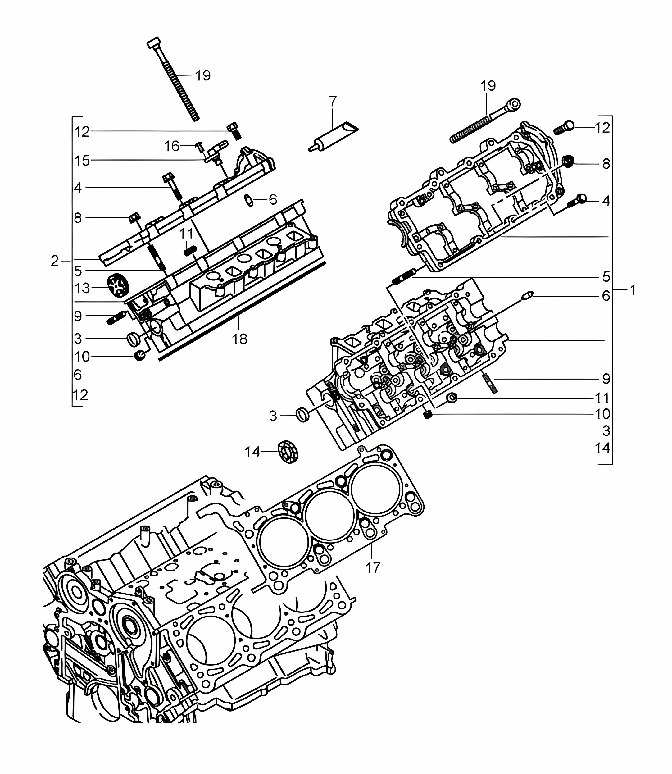 Cylinder head (Model: 059D) Cayenne 9PA1 (957) 3.0L Diesel 2007-10